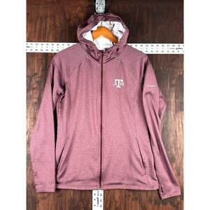 Texas A&M Aggies Columbia Fleece Full Zip Hoodie Jacket Maroon Womens Large NCAA